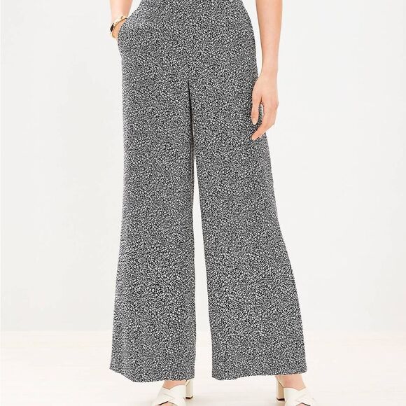 NWT LOFT Fluid Wide Leg Pants in Cheetah Print Sz xl - Picture 2 of 3